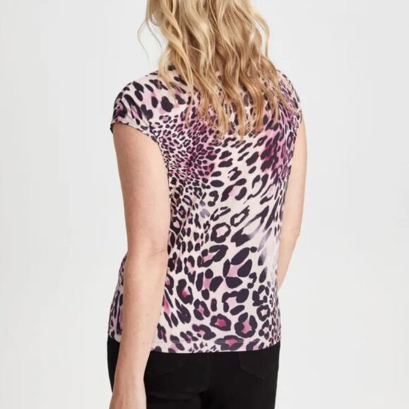 Laura Leopard Print Top Pink - Picture 3 of 8